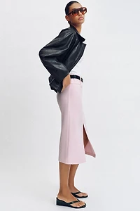 BELTED PENCIL MIDI SKIRT