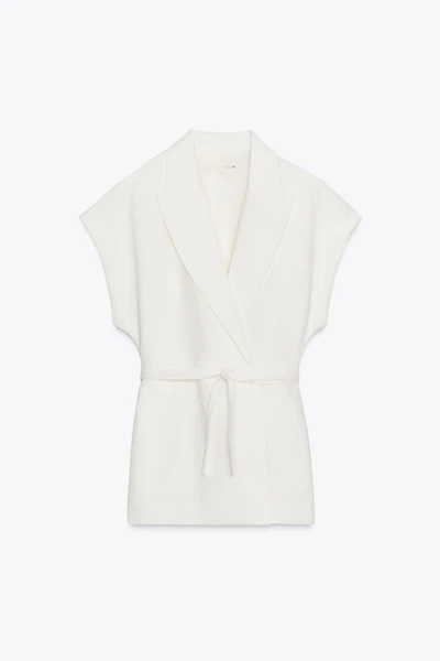 GILET CROISÉ AVEC LIN ZW COLLECTION