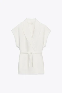 ZW COLLECTION DOUBLE BREASTED LINEN VEST