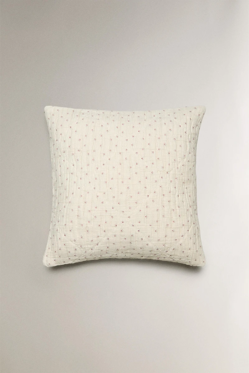 KIDS' CHIFFON FLORAL THROW PILLOW COVER