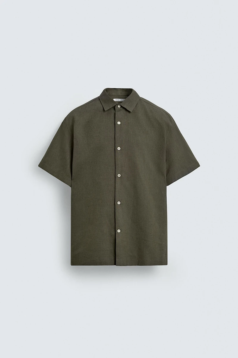 REGULAR FIT LINEN-COTTON SHIRT