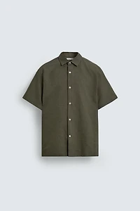 REGULAR FIT LINEN-COTTON SHIRT