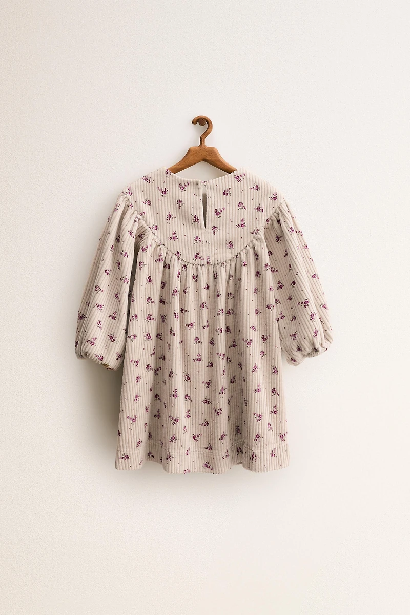 ZARA TIMELESS - FLORAL CORDUROY DRESS