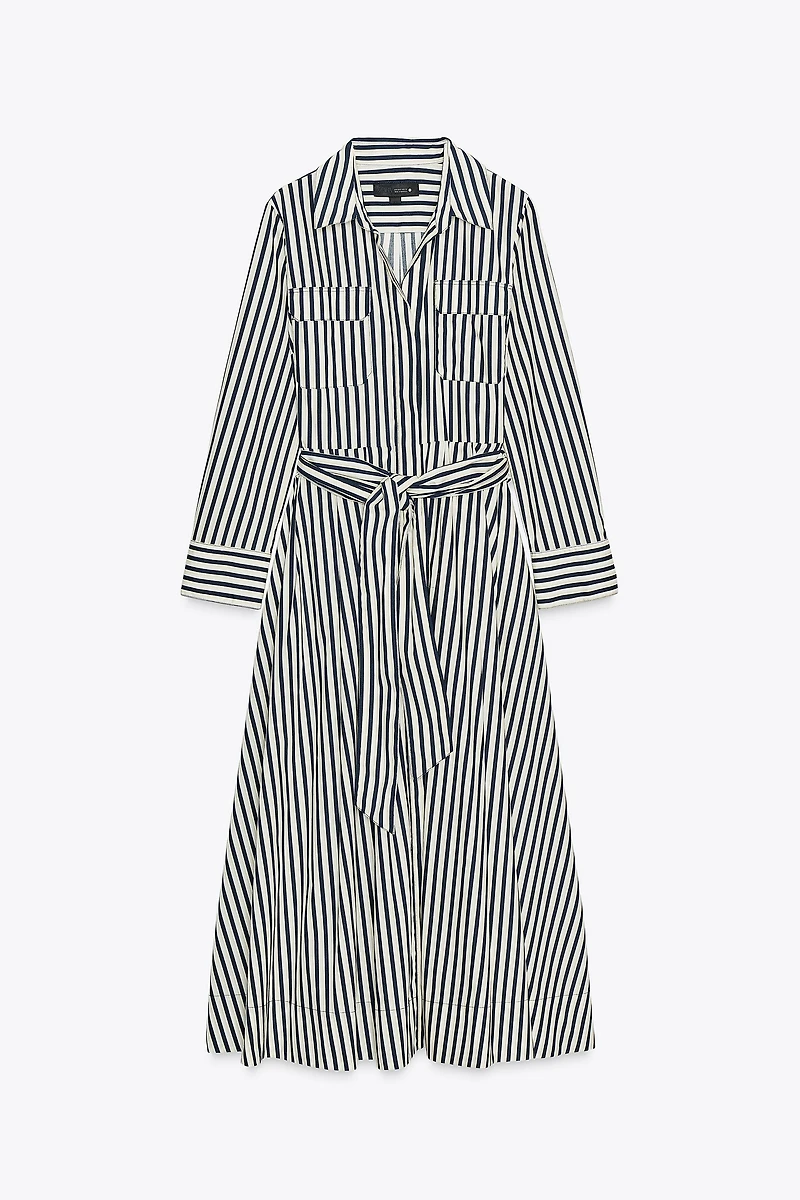 ZW COLLECTION STRIPED SHIRT DRESS