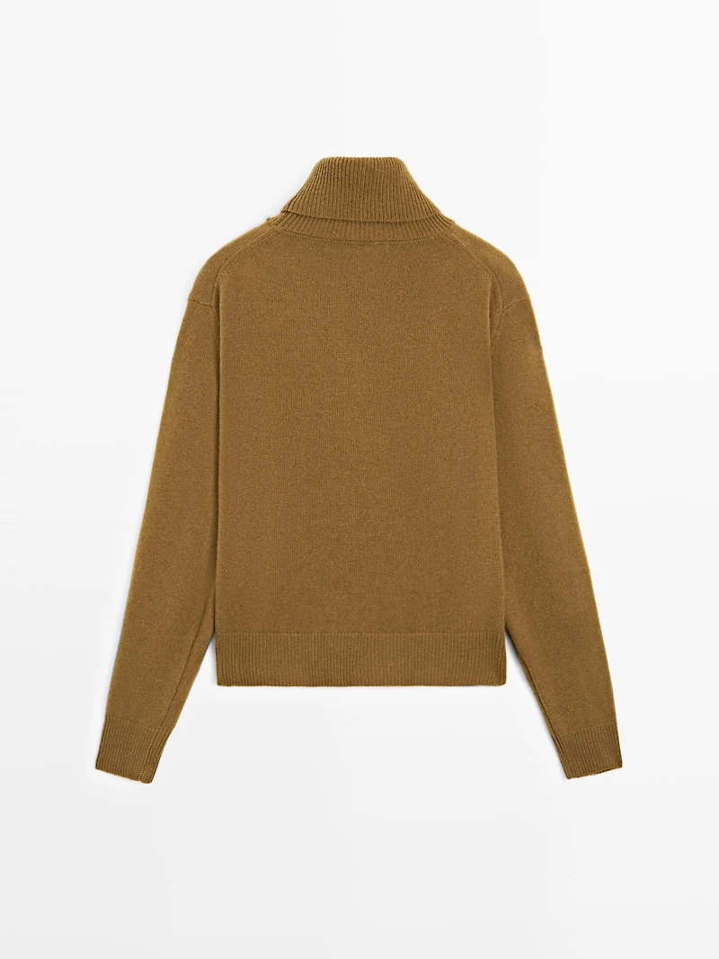 Wool blend high neck sweater