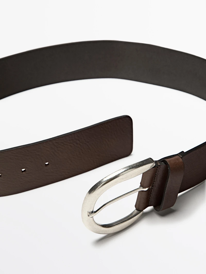 Ceinture large en cuir nappa