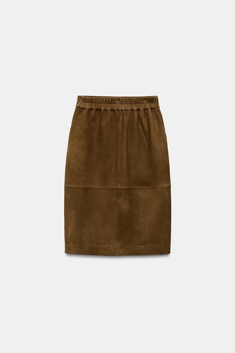 JUPE EN CUIR DAIM ZW COLLECTION ÉDITION LIMITÉE