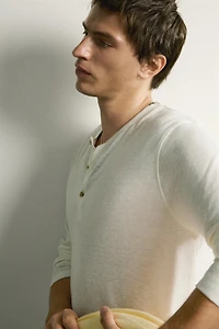 HEMP-VISCOSE HENLEY SHIRT