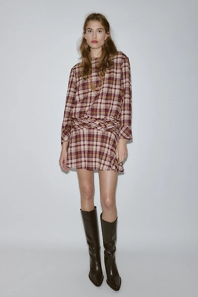 PLAID MINI DRESS