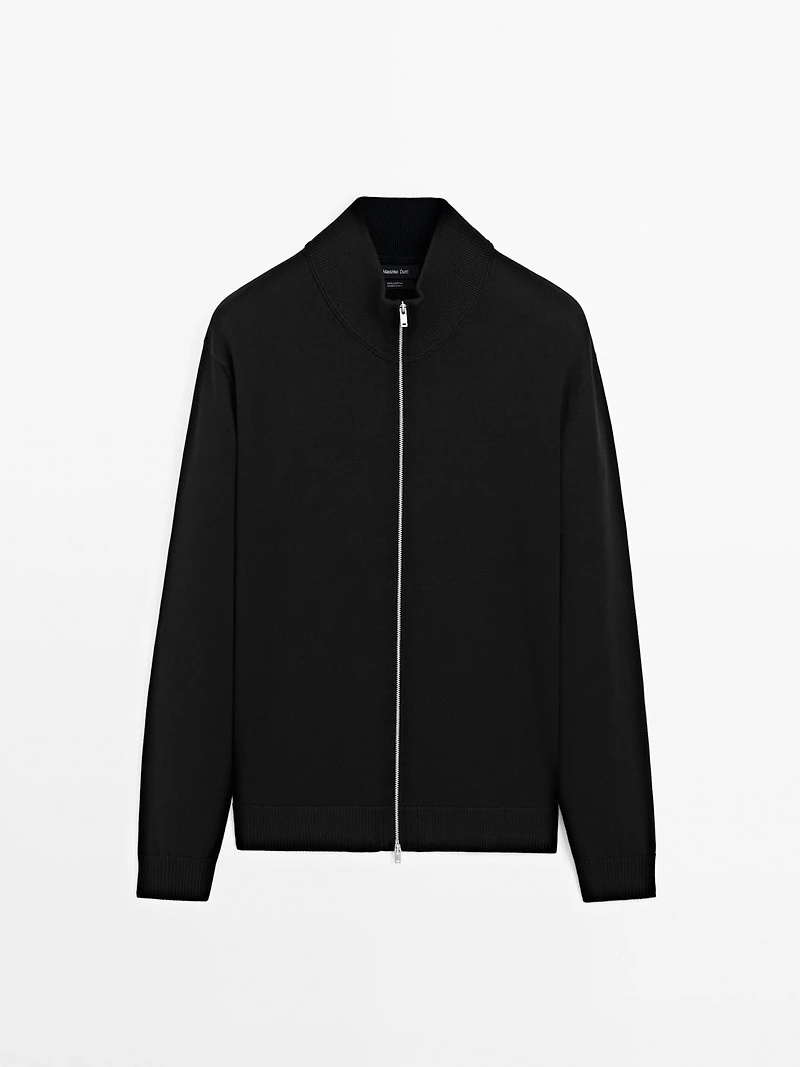 100% cotton zip cardigan