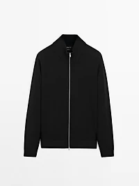 100% cotton zip cardigan