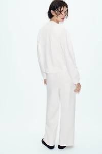WASHED EFFECT WIDE LEG PANTS