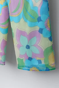 PRINTED WIDE LEG SKIRT PANTS