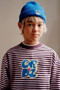 T-SHIRT À RAYURES ET INSCRIPTION BRODÉE