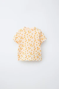 T-SHIRT CÔTELÉ À FLEURS
