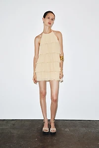 ROBE HALTER À VOLANTS