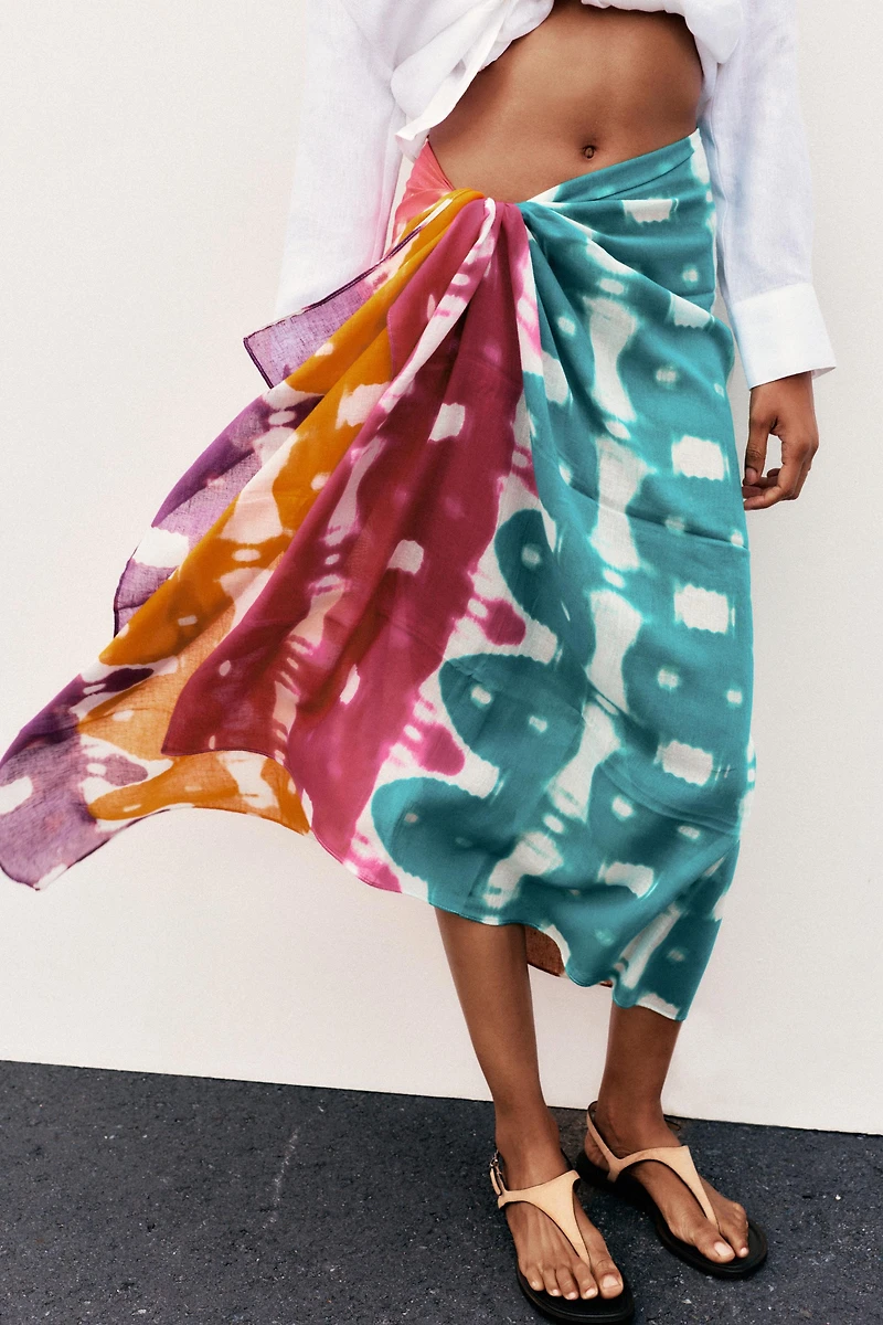 PRINTED SCARF WITH COTTON