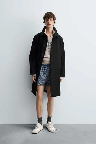 LIMITED EDITION CHECK COMBINATION TRENCH COAT