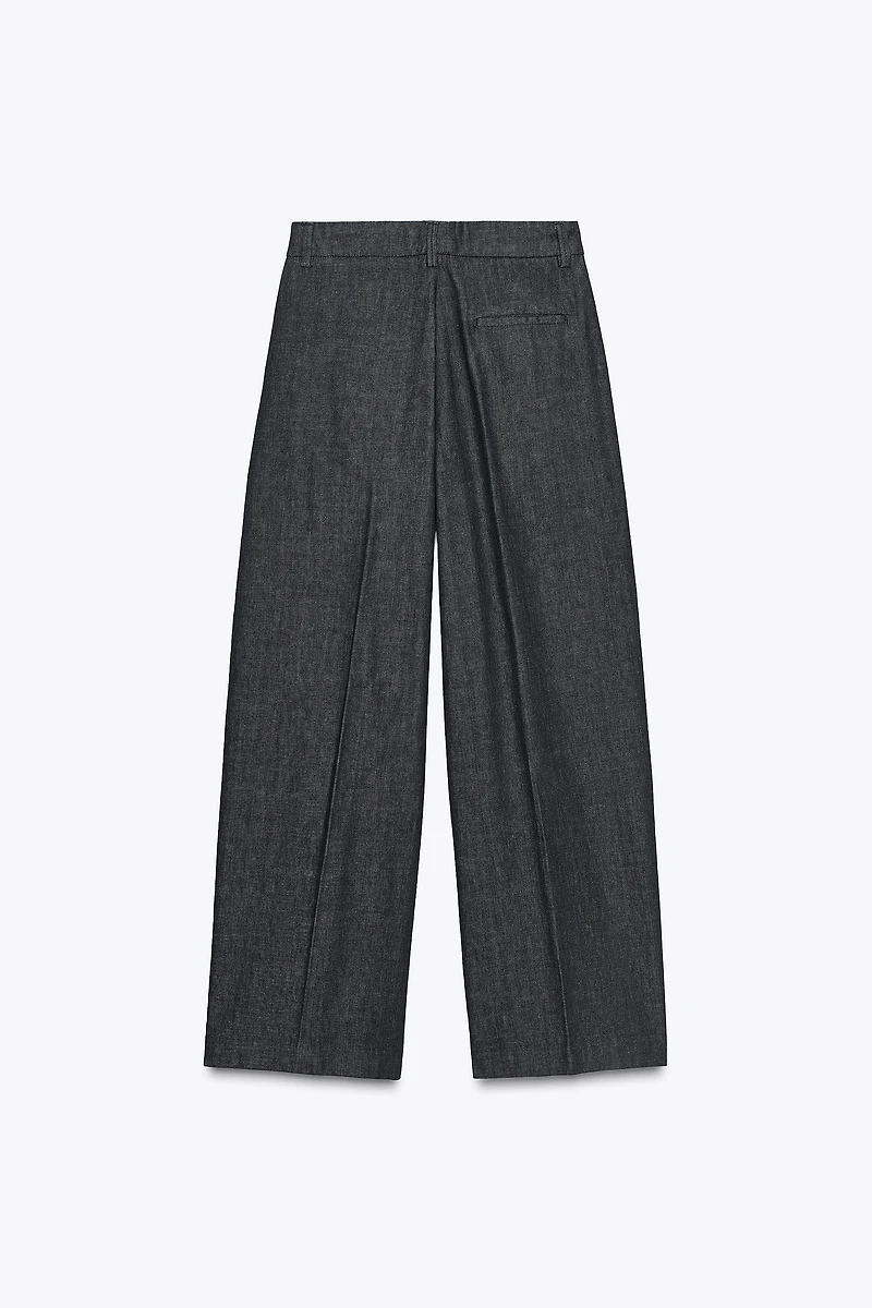 ZW COLLECTION PLEATED DENIM PANTS