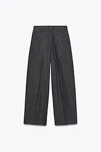 ZW COLLECTION PLEATED DENIM PANTS