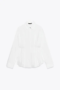 PLEATED POPLIN SHIRT