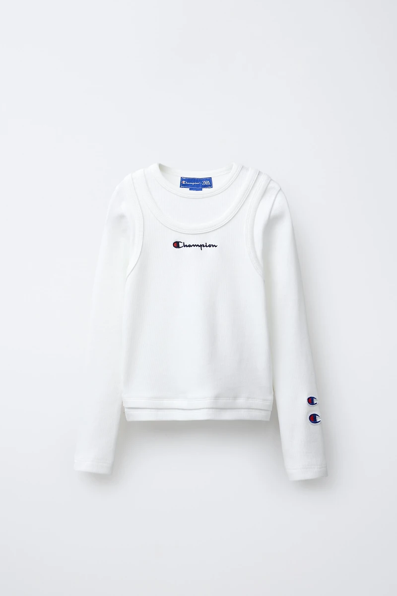 CHAMPION ® X ZARA TEXT RIB T-SHIRT