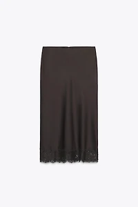 SATIN EFFECT LACE SKIRT ZW COLLECTION
