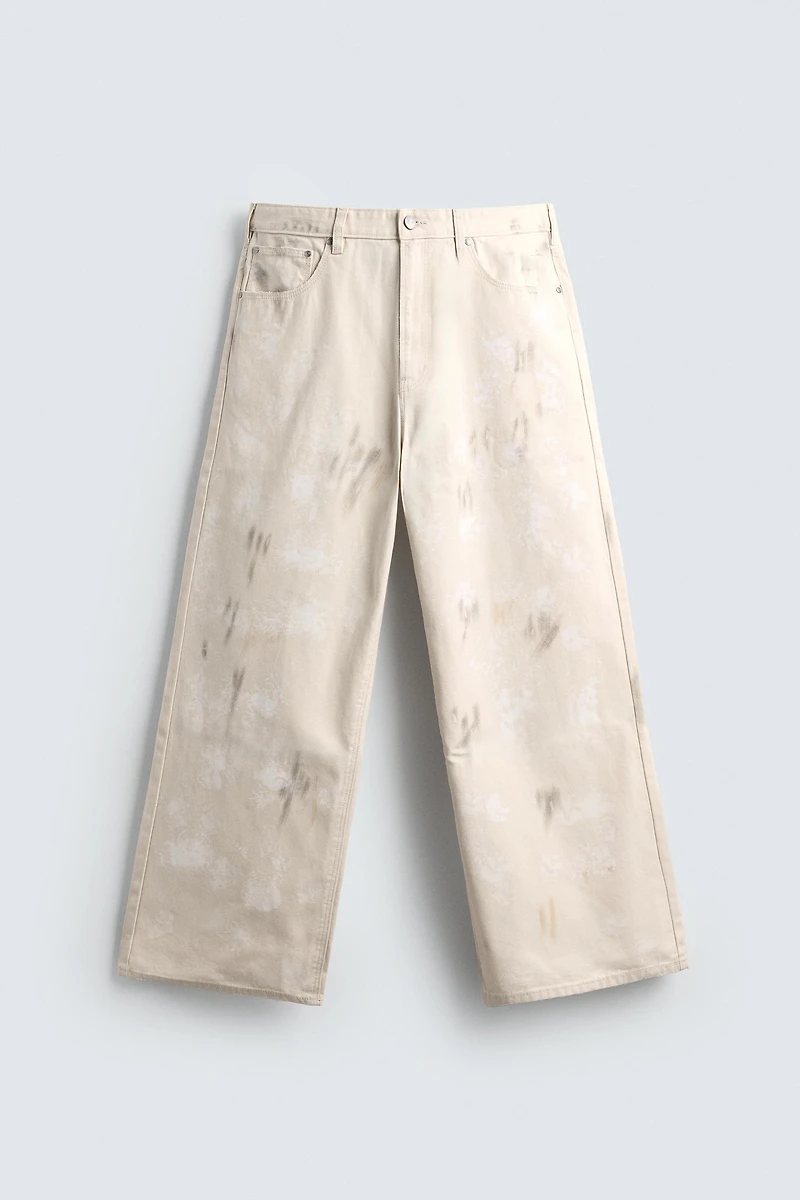ABSTRACT PRINT TEXTURED PANTS