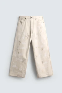 ABSTRACT PRINT TEXTURED PANTS