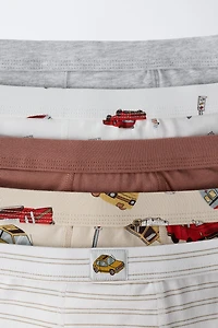 3-6 YEARS/ FIVE-PACK OF CAR BOXERS