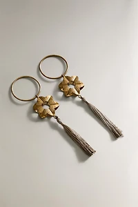 SET OF CHRISTMAS METAL TASSEL NAPKIN RINGS (SET OF 2)