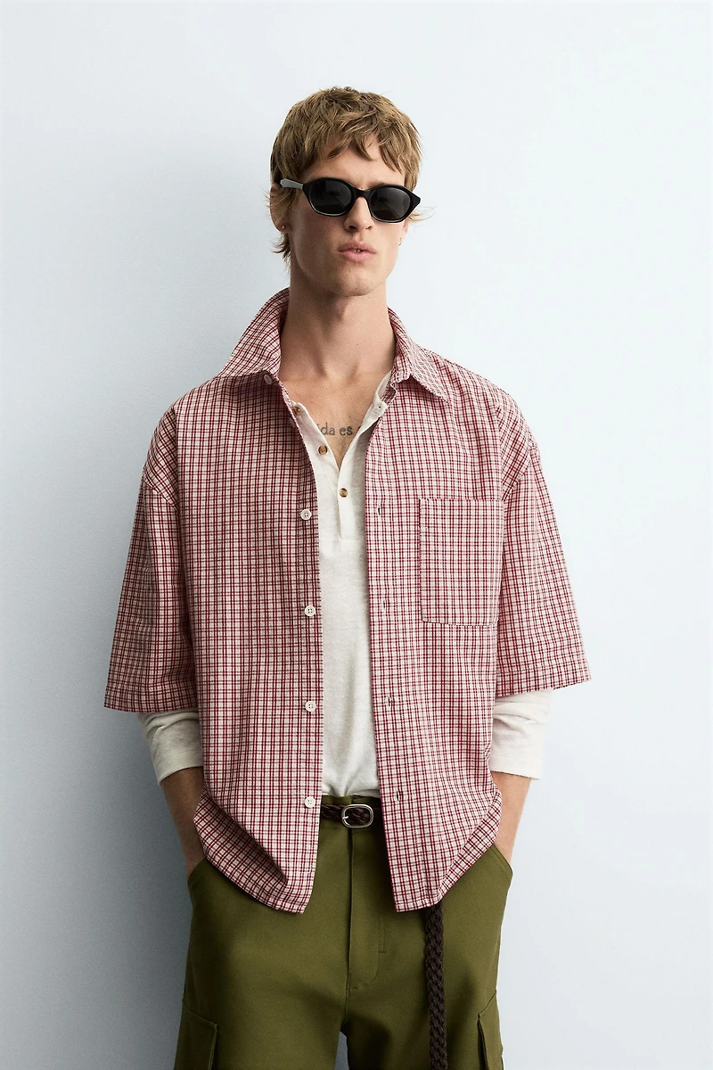 CHEMISE À CARREAUX COUPE DÉCONTRACTÉE