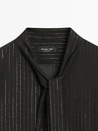 Flowing shirt with scarf collar