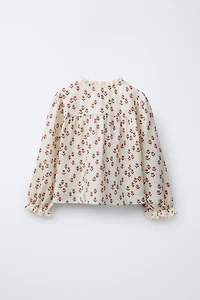 LACE TRIM FLORAL SHIRT