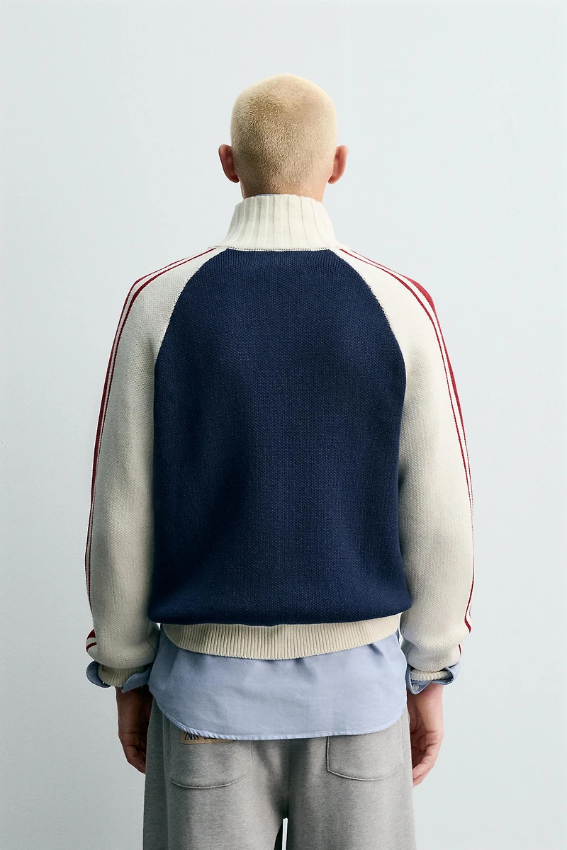 GILET EN MAILLE COLOR BLOCK BANDES CHAMPION ® X ZARA