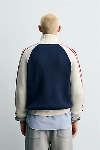 GILET EN MAILLE COLOR BLOCK BANDES CHAMPION ® X ZARA