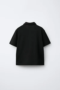 BOWLING SHIRT AND TEXTURED BERMUDA SHORTS SET WITH LABEL