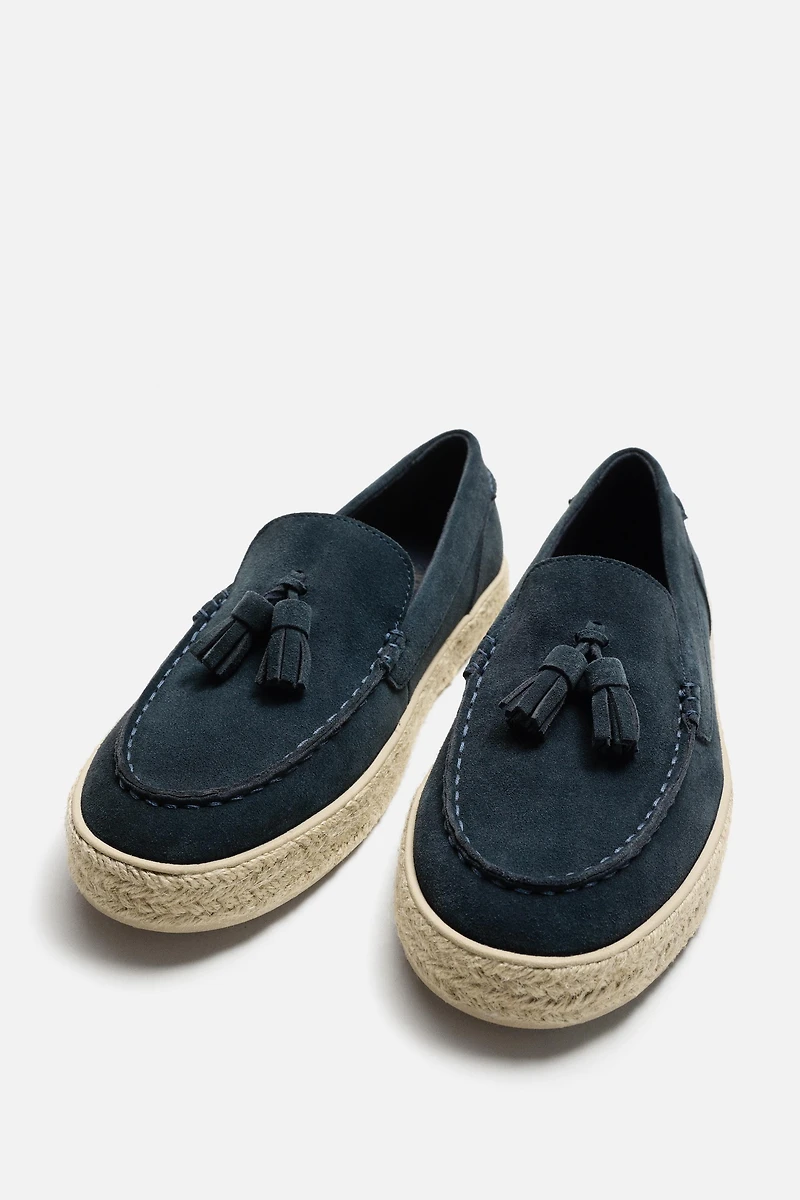 CASUAL JUTE LEATHER LOAFERS