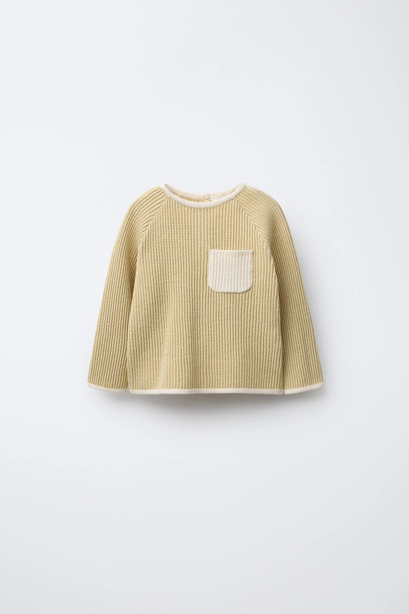 CONTRAST PIPING SWEATER
