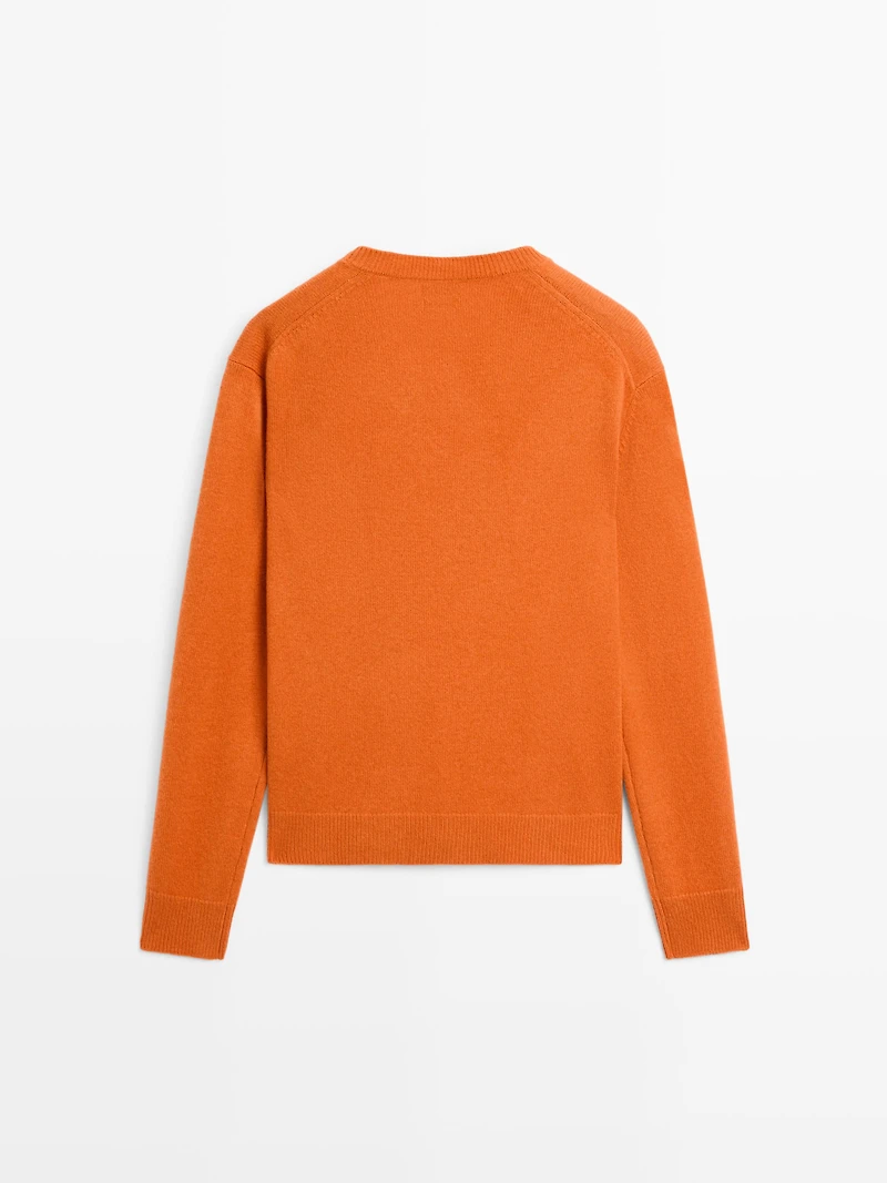V-neck knit sweater