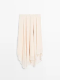 Flowing asymmetric midi skirt
