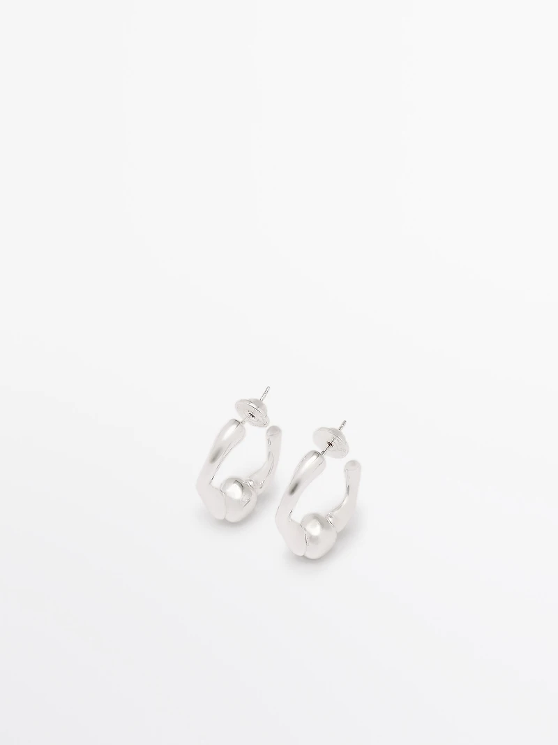 Ball hoop earrings