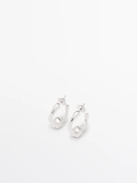Ball hoop earrings