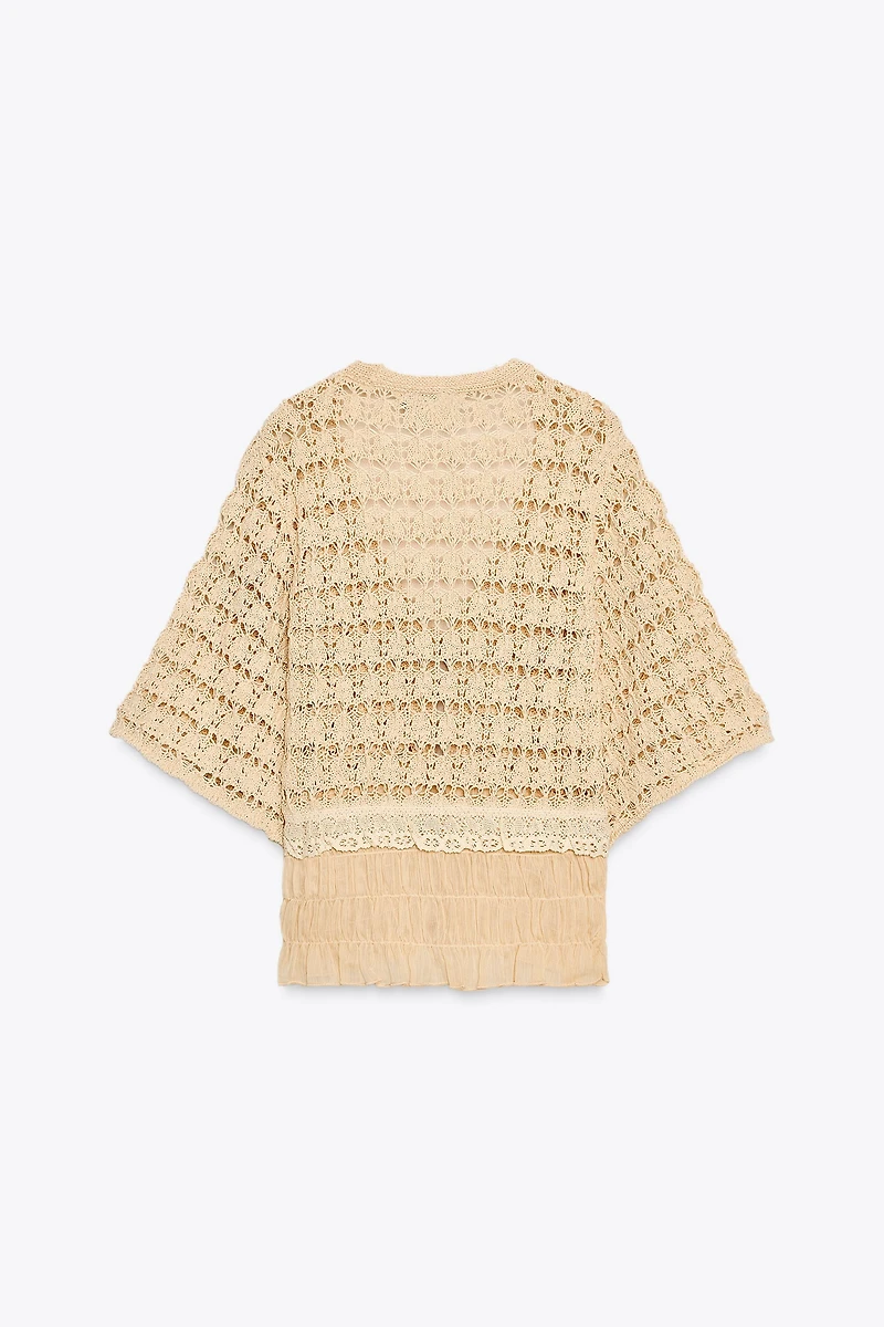 COMBINATION KNIT CARDIGAN