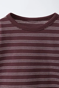 STRIPED T-SHIRT AND BERMUDA SHORTS JOGGING SET