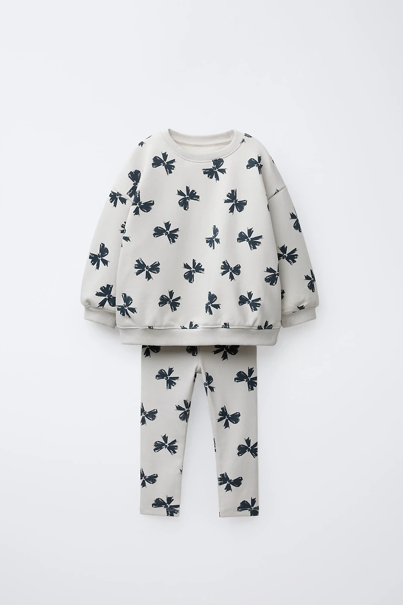 ENSEMBLE DE JOGGING SWEAT ET LEGGING CÔTELÉ IMPRIMÉ