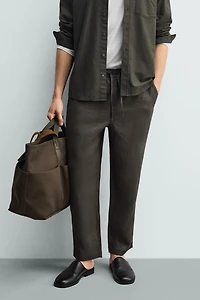RELAXED FIT 100% LINEN PANTS