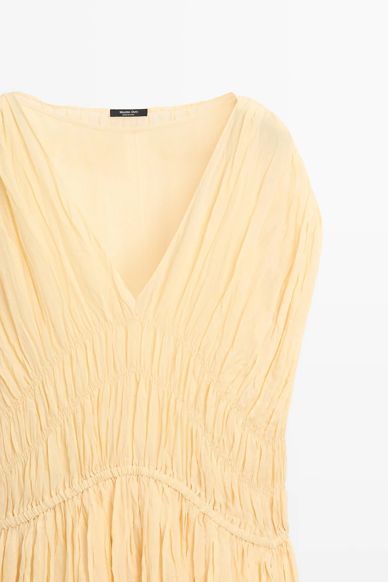 Flowing gathered midi dress