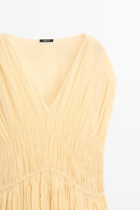 Flowing gathered midi dress