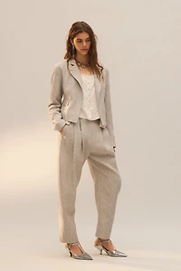 LIMITED EDITION LINEN BLEND STRIPED PANTS